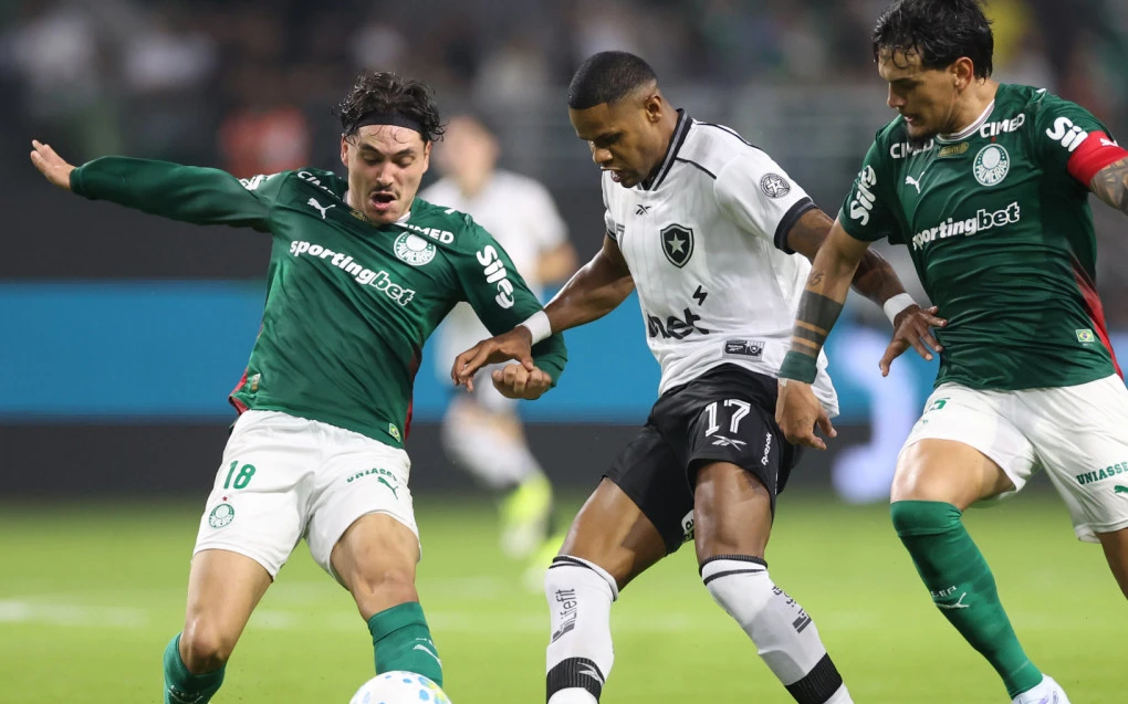 Com um a menos, Botafogo perde para o Palmeiras e permanece no Z-4 do Brasileirão