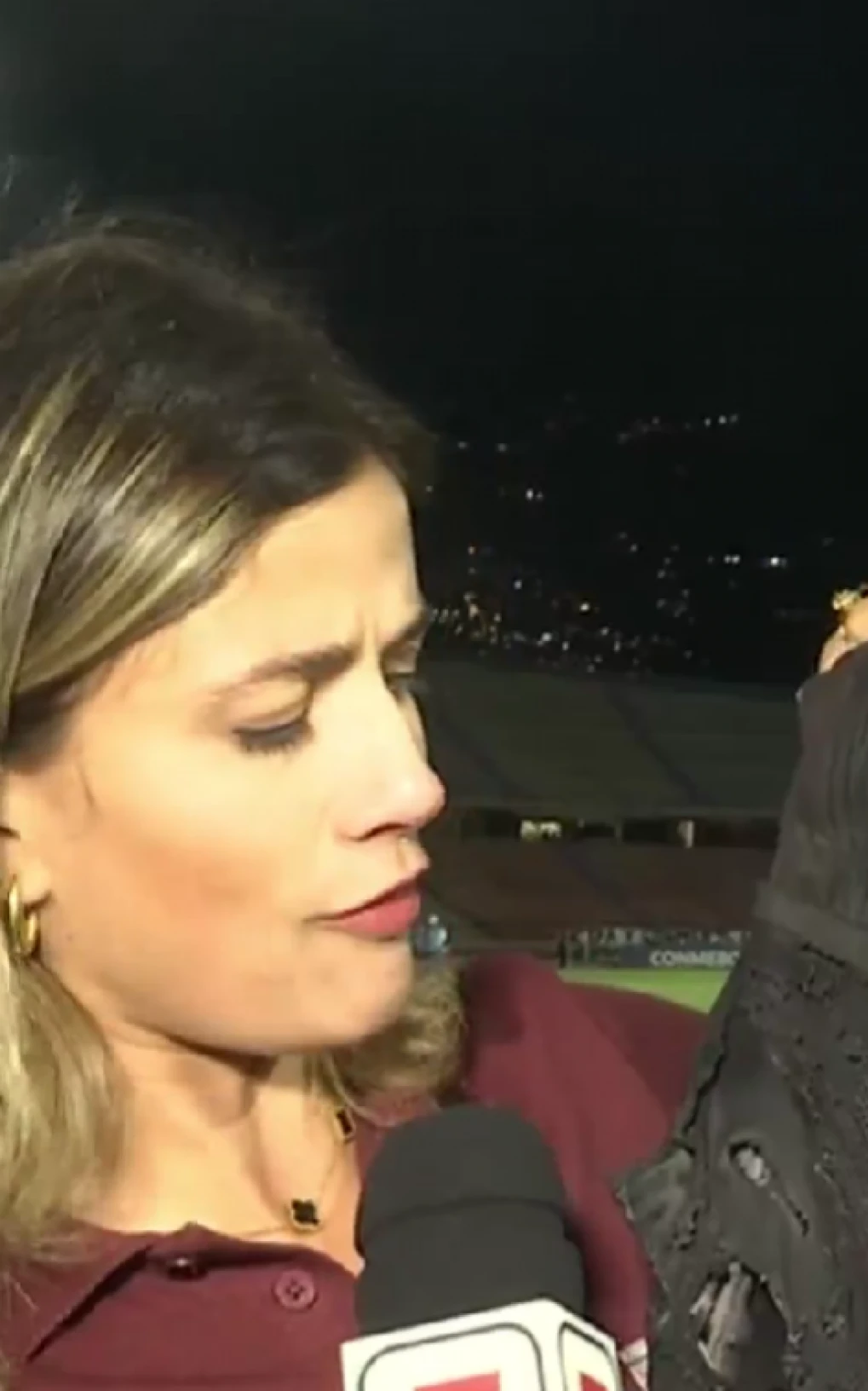 Equipe da ESPN é atingida durante confusão em jogo do Flamengo: 'Tenso' | Flamengo | O Dia