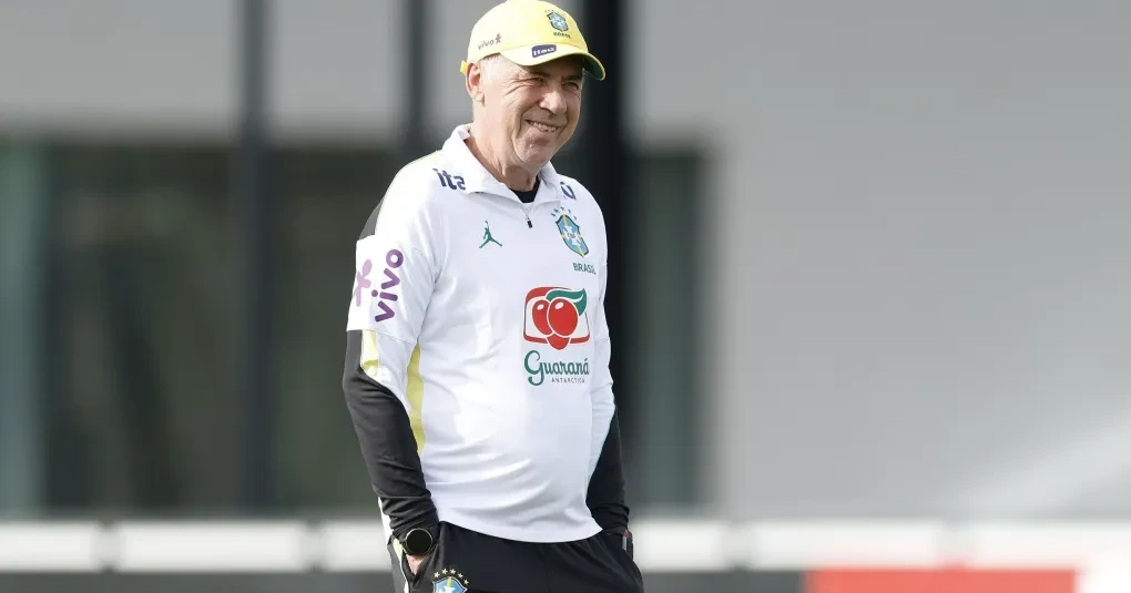 Carlo Ancelotti durante coletiva antes do amistoso Brasil x Egito em Cleveland