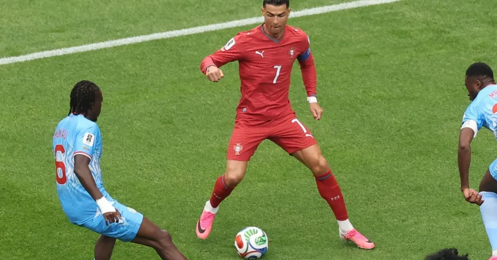 Cristiano Ronaldo em partida entre Portugal e RD Congo na Copa do Mundo 2026