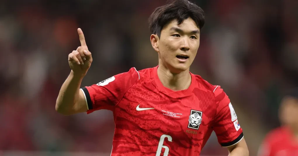 Jogadores da Coreia do Sul comemoram gol contra a Tchéquia em Guadalajara no Estadio Akron