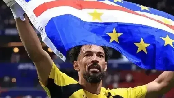 Jogadores de Cabo Verde em treino antes do jogo decisivo em Houston