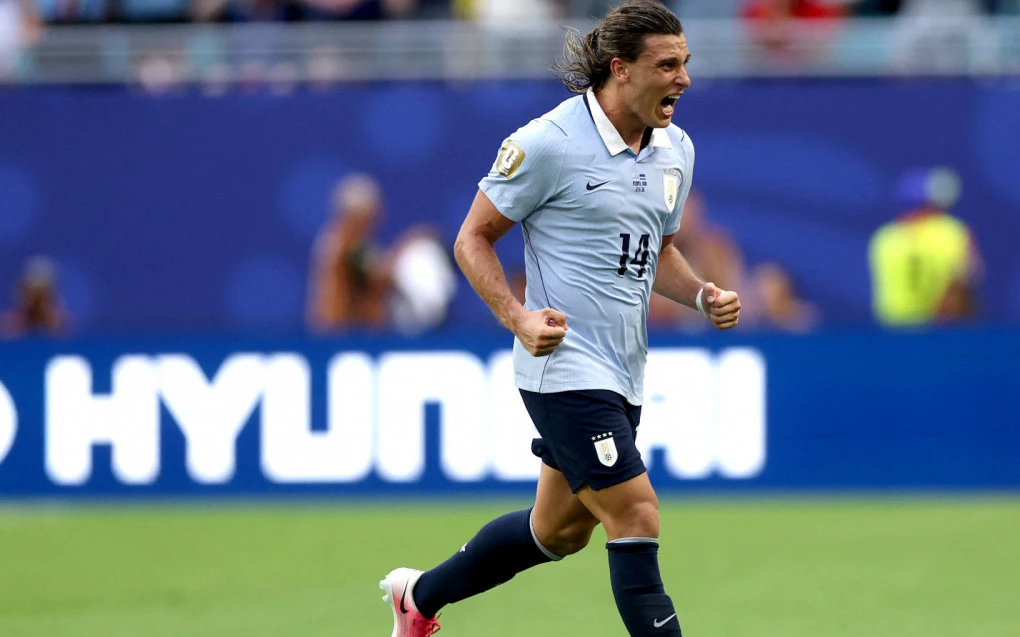 Canobbio comemorando gol na Copa do Mundo