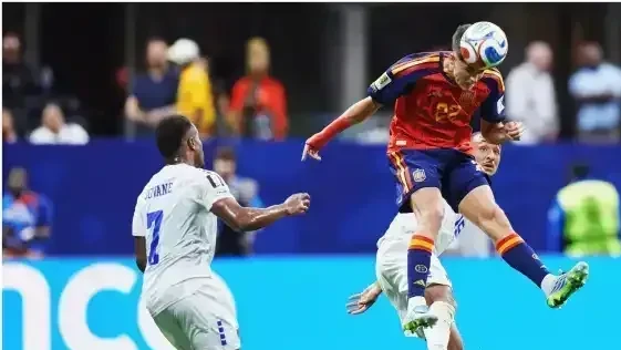 Jogadores da Espanha em campo durante o empate por 0 a 0 contra Cabo Verde na estreia da Copa do Mundo 2026