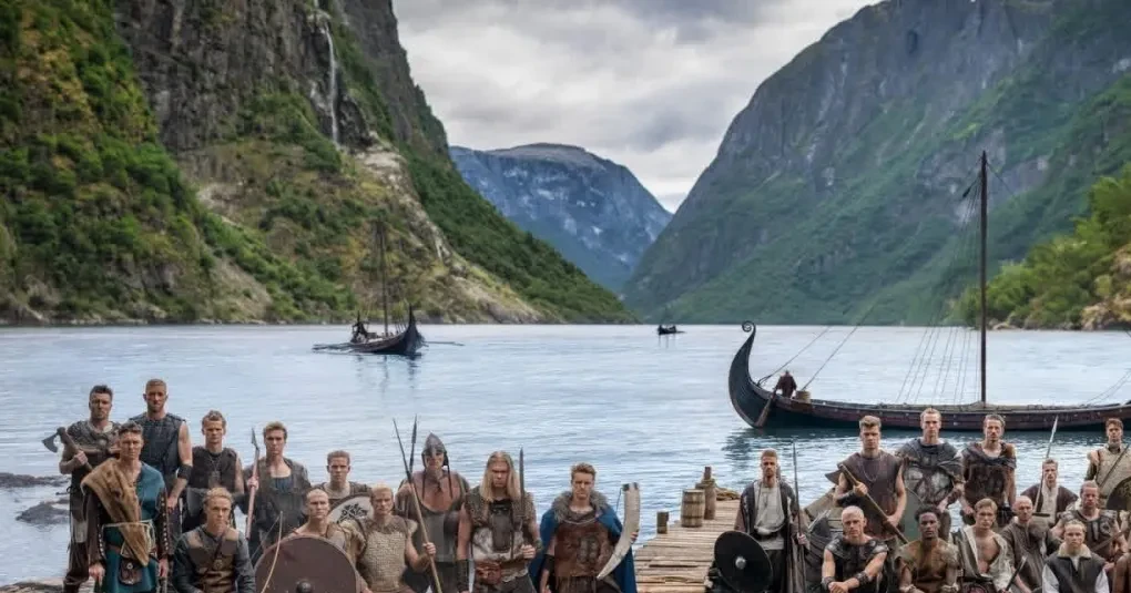 Jogadores da seleção da Noruega vestidos como vikings em ensaio oficial