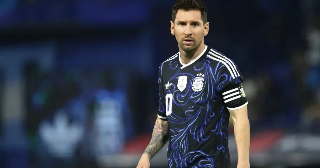Jogadores da Argentina alinhados no aquecimento antes do amistoso no Kyle Field
