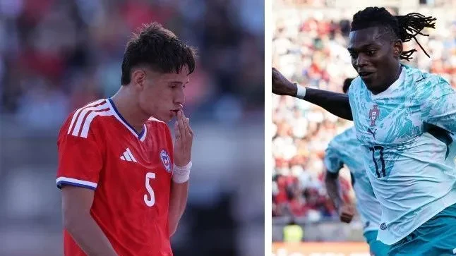 Rafael Leão expulso após agredir Iván Román no amistoso Portugal x Chile