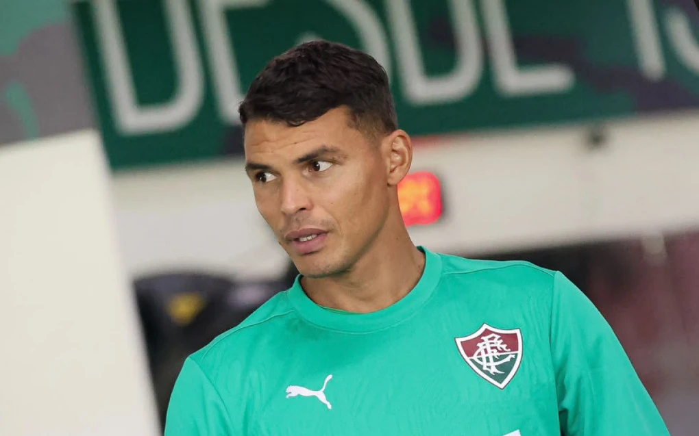 Thiago Silva no CT Carlos Castilho durante apresentação ao Fluminense