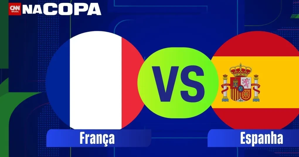 Torcida com bandeiras da França e da Espanha antes do jogo