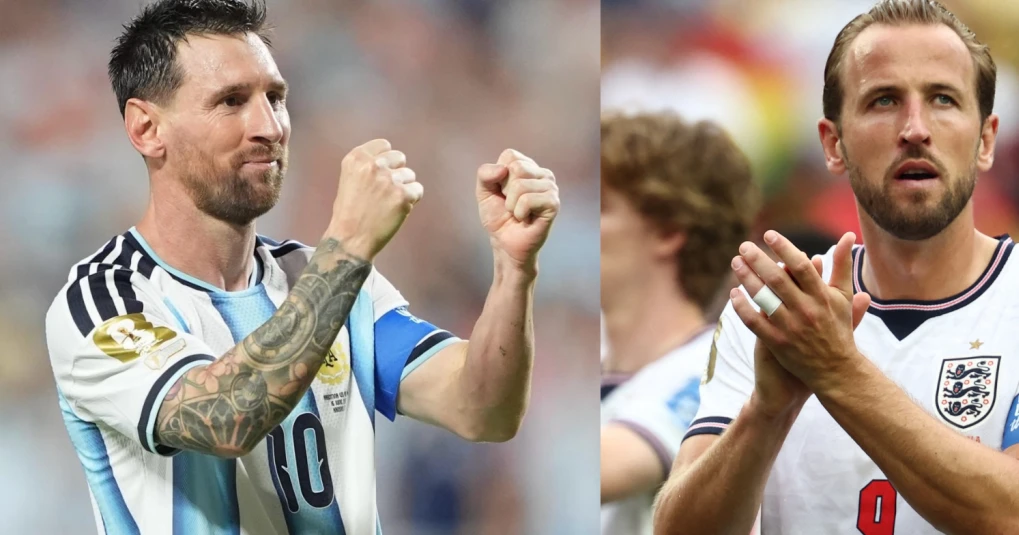 Torcida argentina em estádio dos EUA segurando bandeiras e camisas