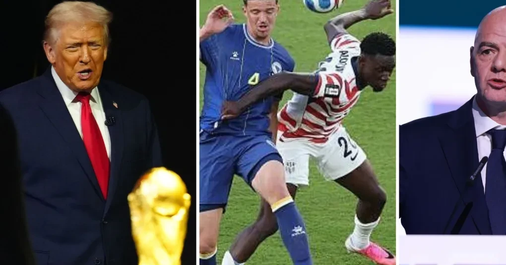 Folarin Balogun com a camisa da seleção dos Estados Unidos comemorando um gol