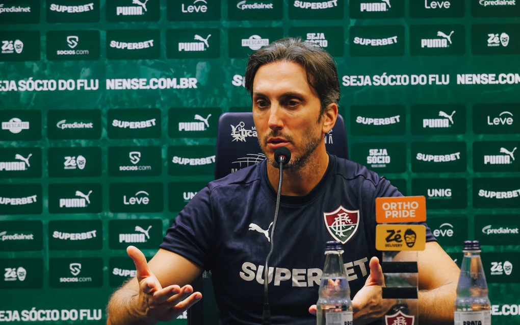 Diego Zubeldía em entrevista no CT do Fluminense
