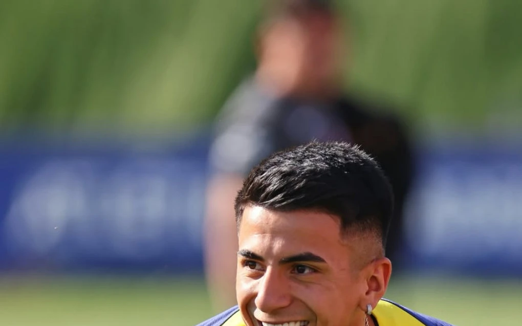 Thiago Almada em treino com o Atlético de Madrid