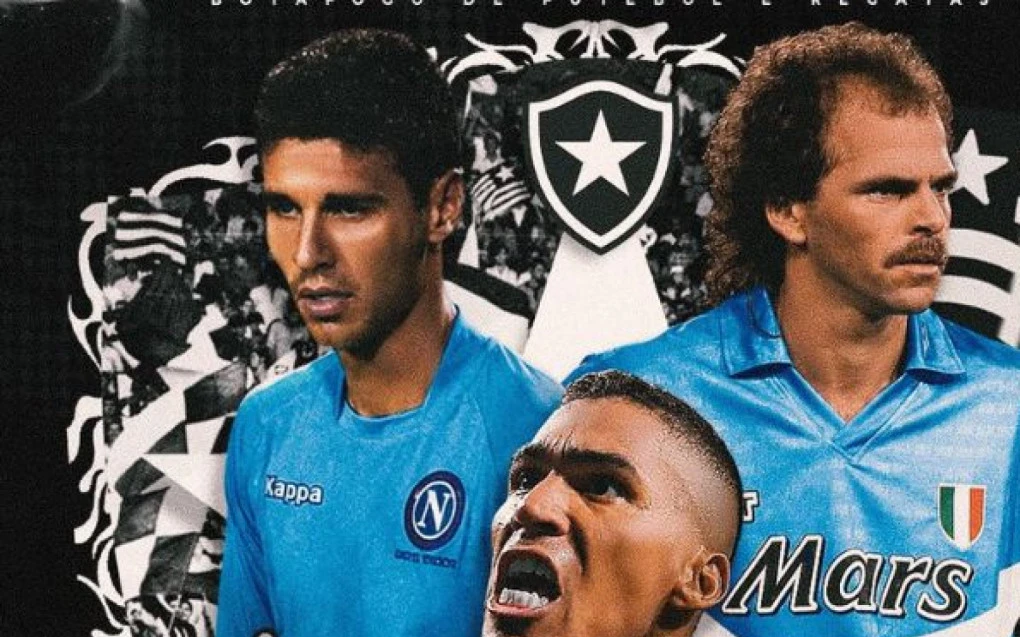 Torcedores e homenagem da Napoli ao Botafogo exibida em publicação