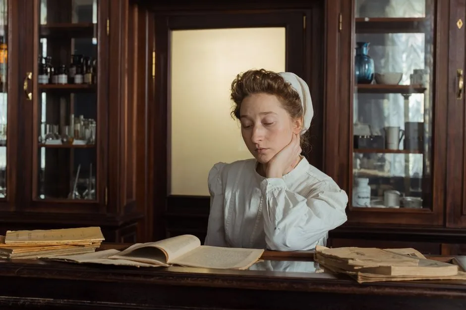 researcher reading old