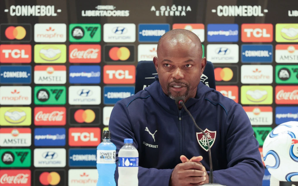 Marcão, técnico do Fluminense, durante coletiva pós-jogo
